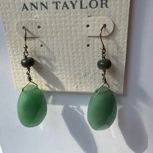 Ann Taylor Green Jade-Inspired Drop Earrings